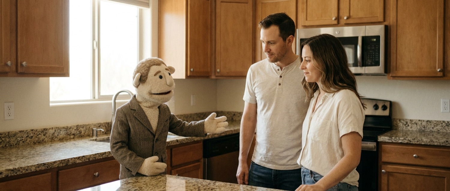 The Felt Realtor, a wool puppet